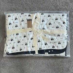 Kyte BABY Black and White Zen Panda Print Youth Blanket